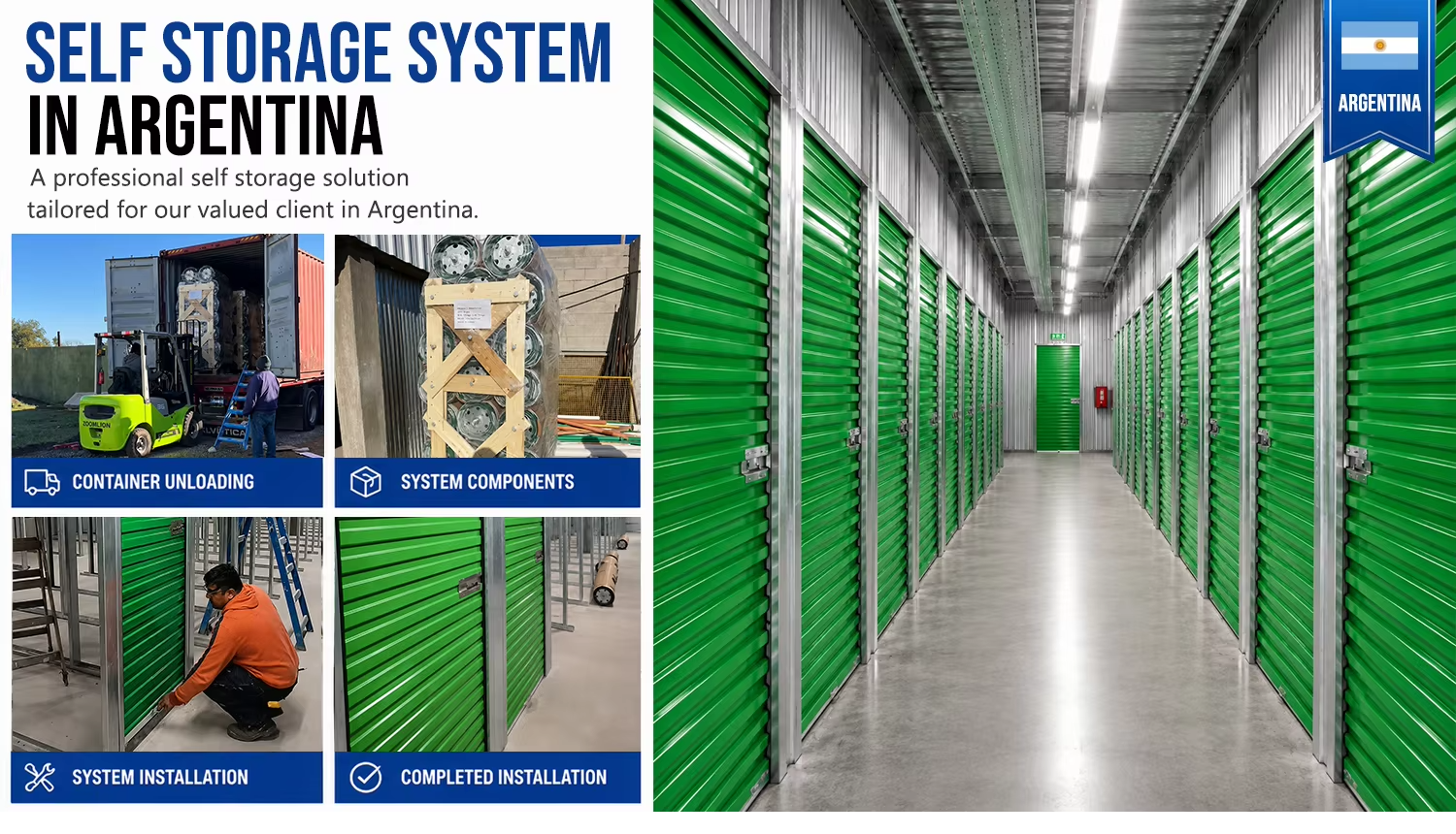Portable Self Storage Units Commercial Steel Roll up Door Rental Business Solution for Locker Storage