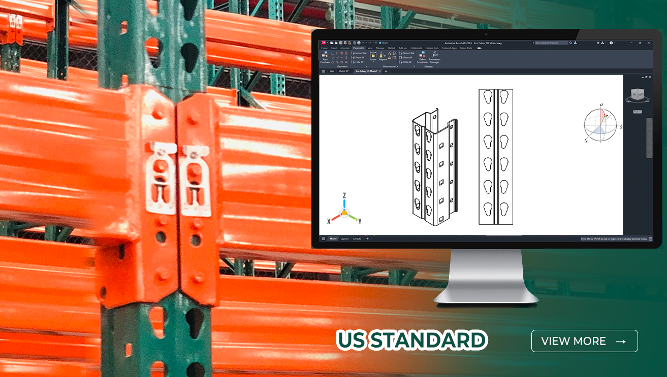 US Standard Heavy Duty Teardrop Pallet Racking