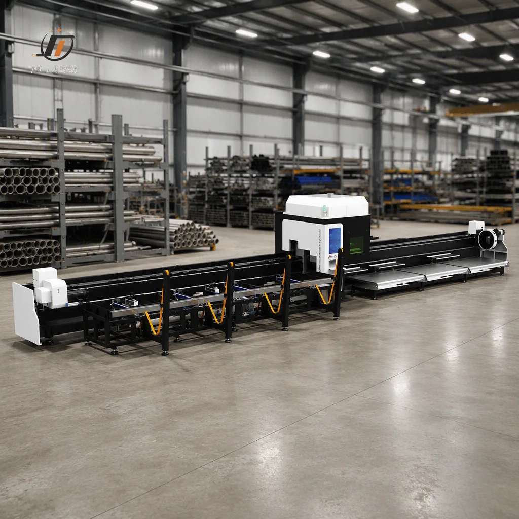 12000w Zero Remnant Heavy-duty Tube Laser 6036 Three Chuck Automatic Loading Crawler-type Unloading Laser Pipe Cutting Machine