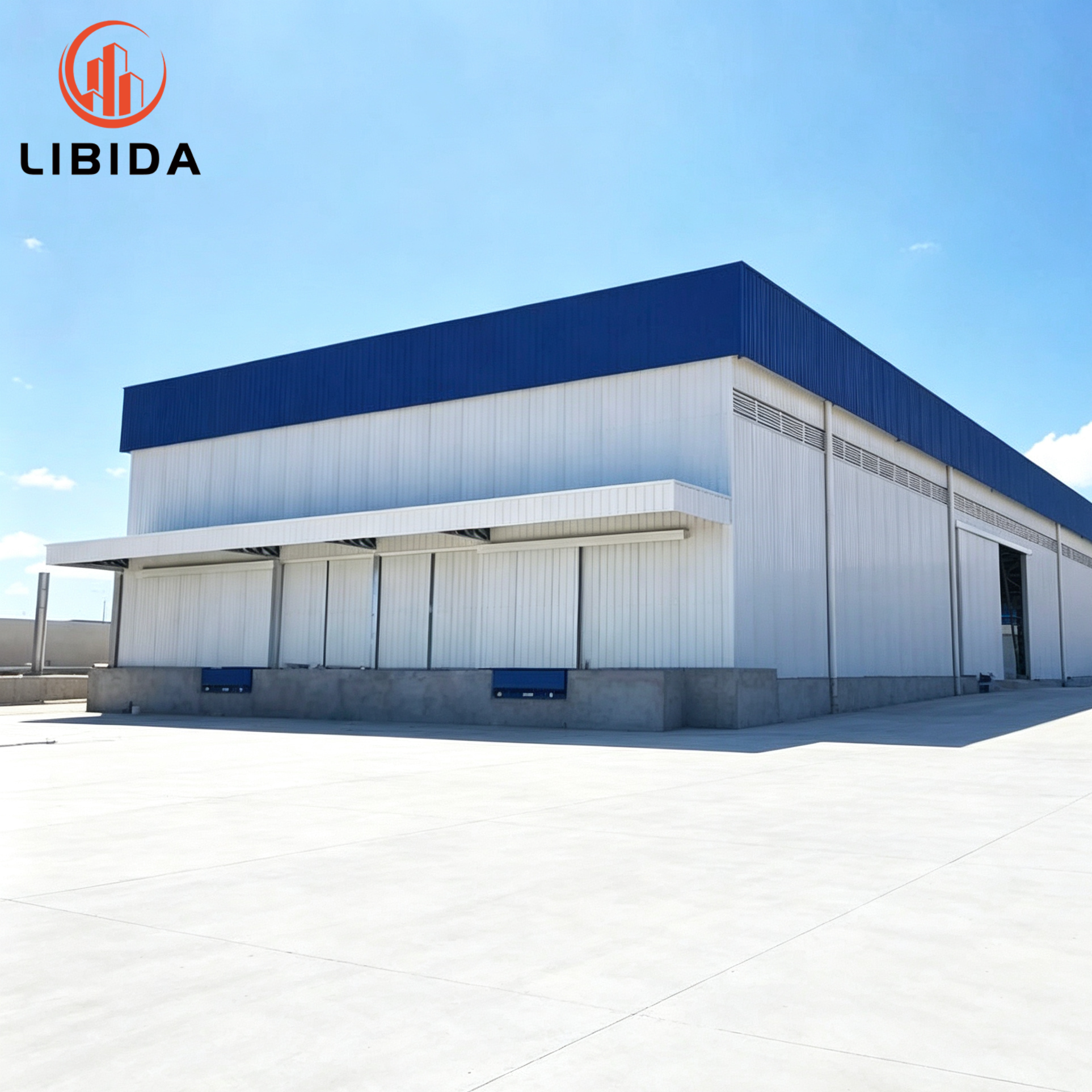Large Span Steel Frame Storage Warehouse, Custom Prefab Steel Structure Logistics Building Steel Building for Goods Storage