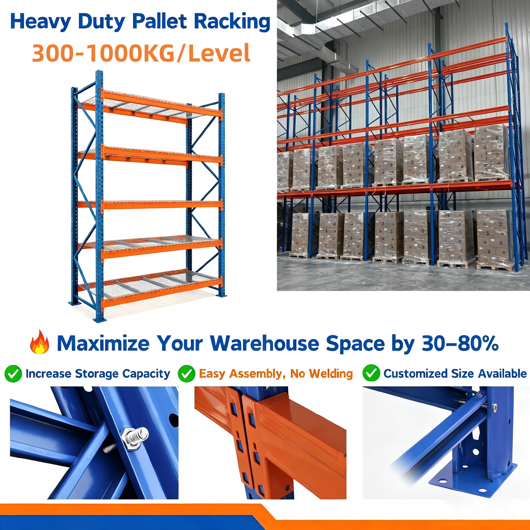 Low Price Durable 7-layer Anti Rust Heavy Duty Adjustable Metal Shelf and Racks Warehouse Storage Rack Shelf Longspan Shelf