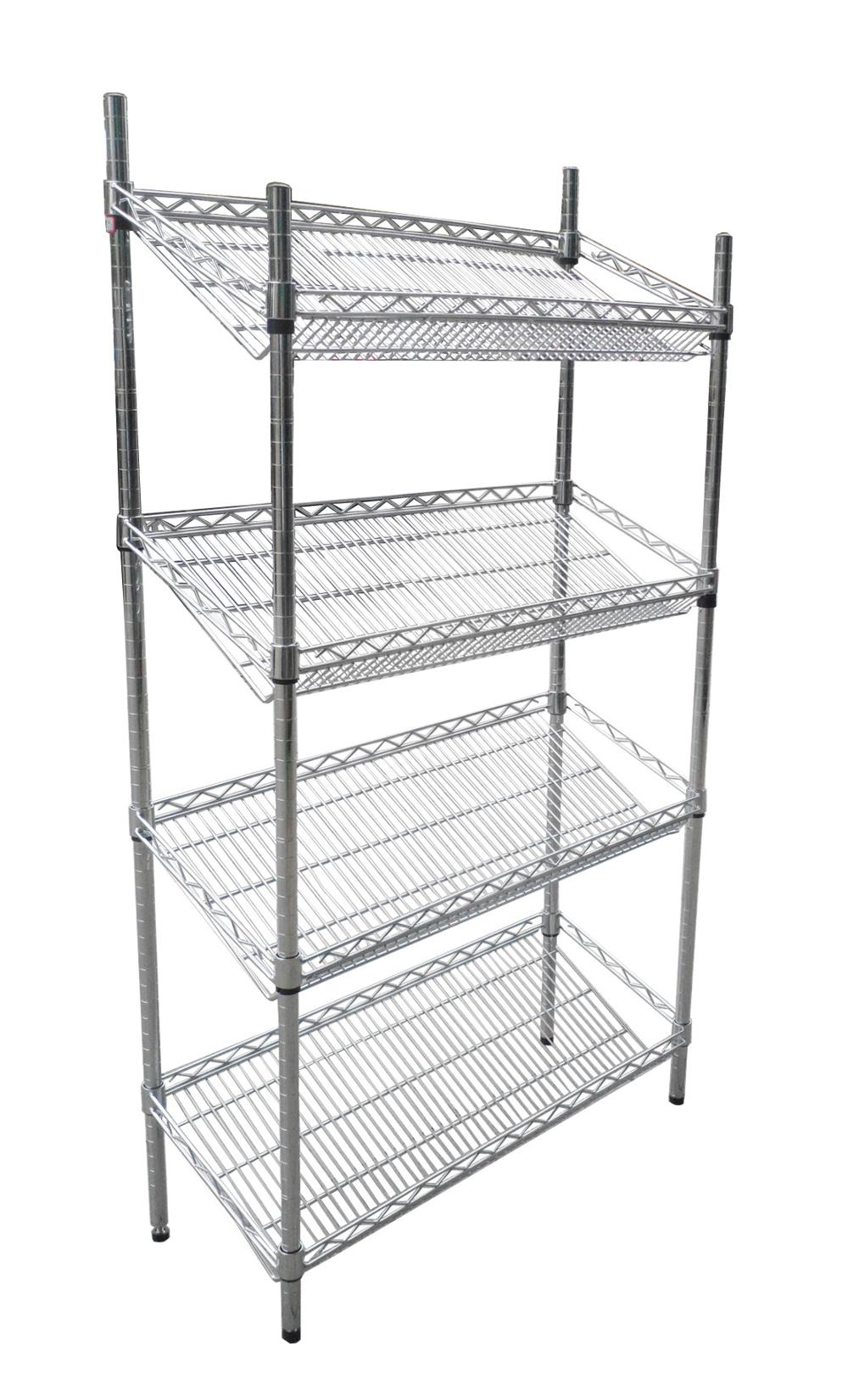 NSF &amp; ISO Certified Chrome Plated Six Layers Mobile Garage Metal Wire Shelving Shelf
