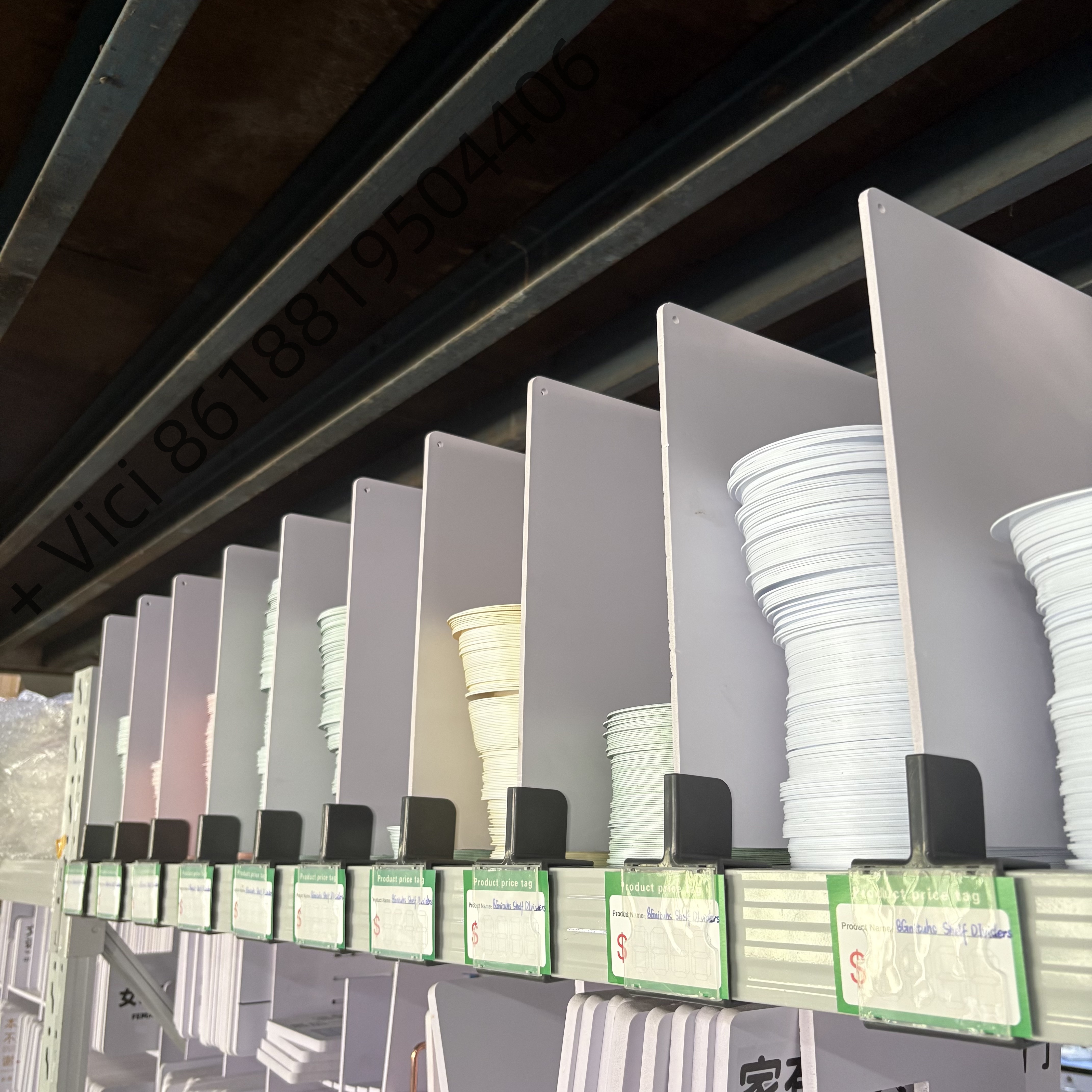 Warehouse Rack Partition Barriers, Durable PVC Snap-on Dividers for Pallet Storage Organization