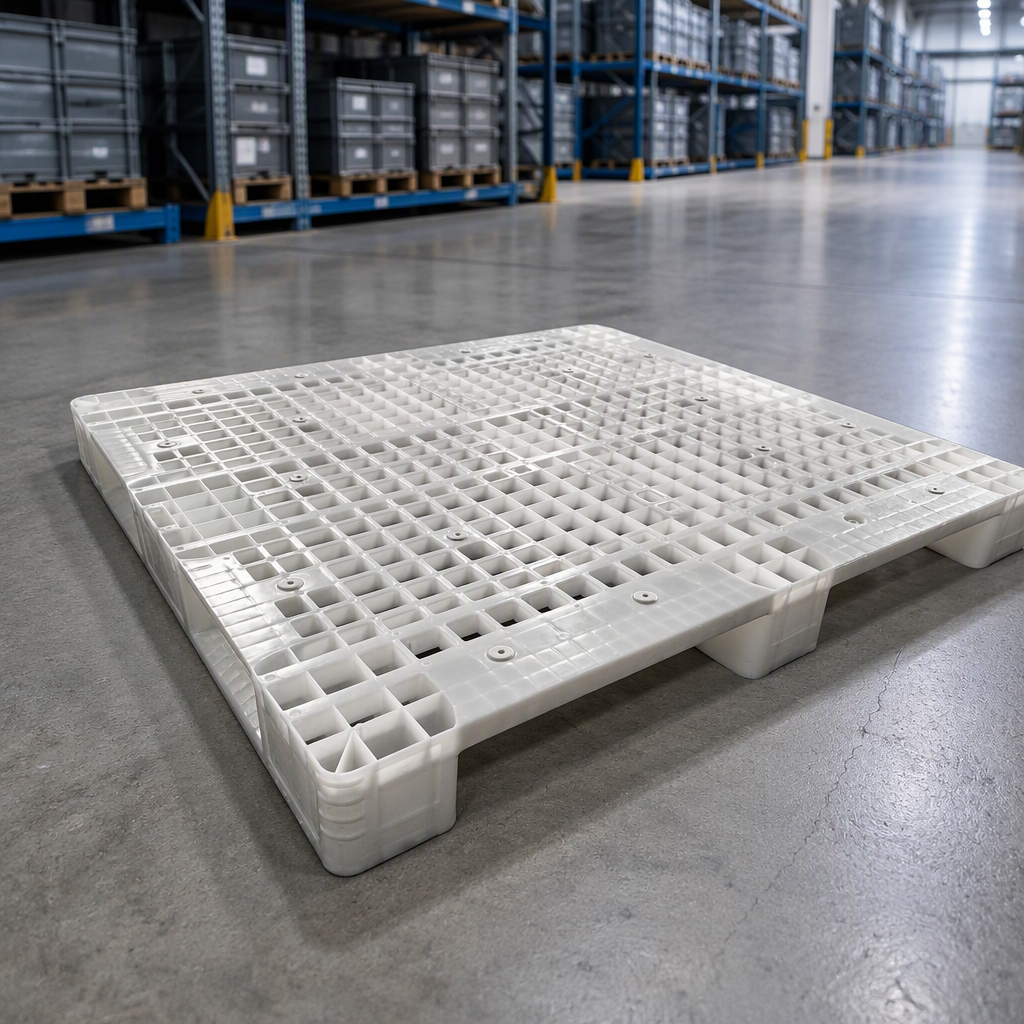 1414 JINDU HDPE Steel-Reinforced Industrial Heavy Duty Pallet Racking 3 Skids Runners 4-Way Entry Single Faced Long Service Life