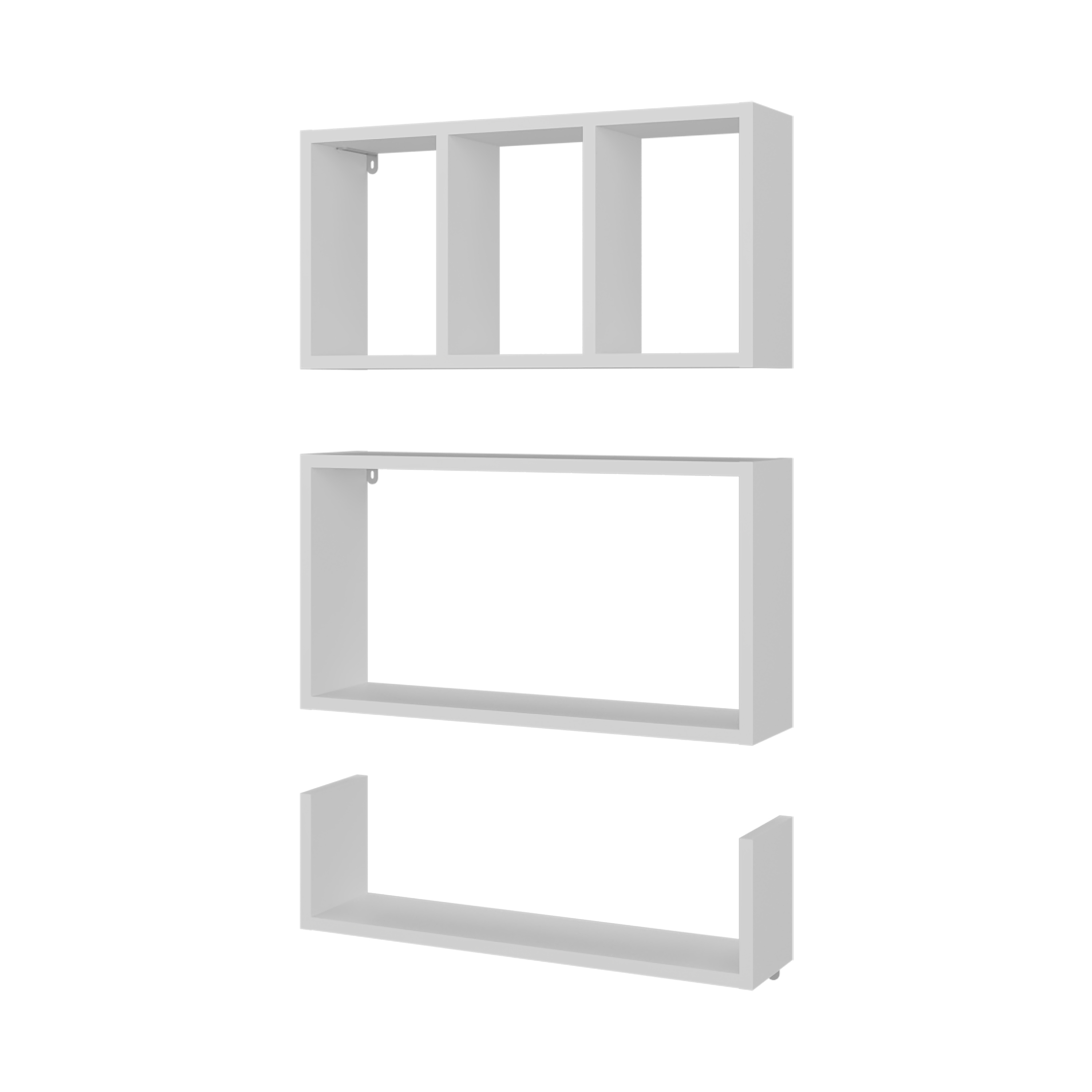 Wall Mounted Floating Shelves Set Of 3 Rectangular Display Racks Modern Home Organizer