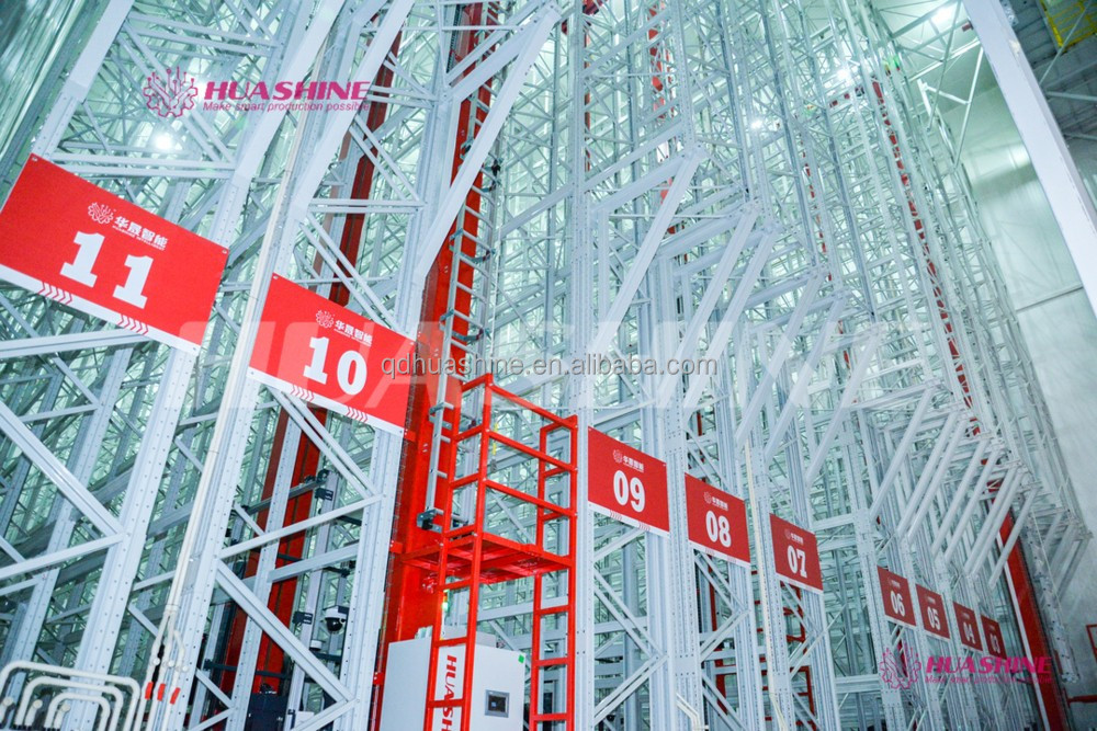 Heavy Duty Scale STACKER CRANE and on Request Capacity Pallet Racking Auomated ASRS Warehouse HUASHINE INTELLIGENT