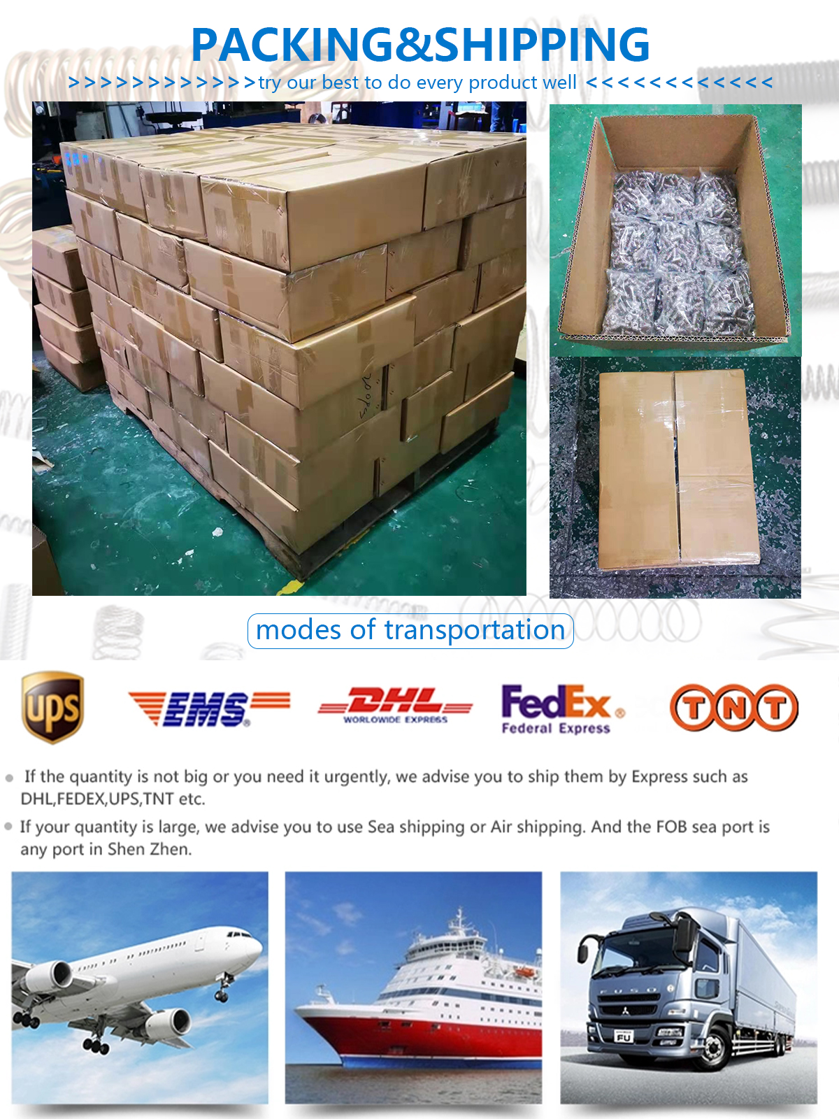 Packing and Shipping Details