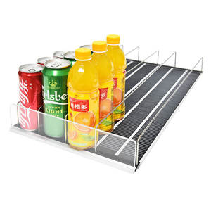 Plastic Gravity Bottle Drink Roller Display Rack Rolling Track Shelving Cooler Glide For Fridge