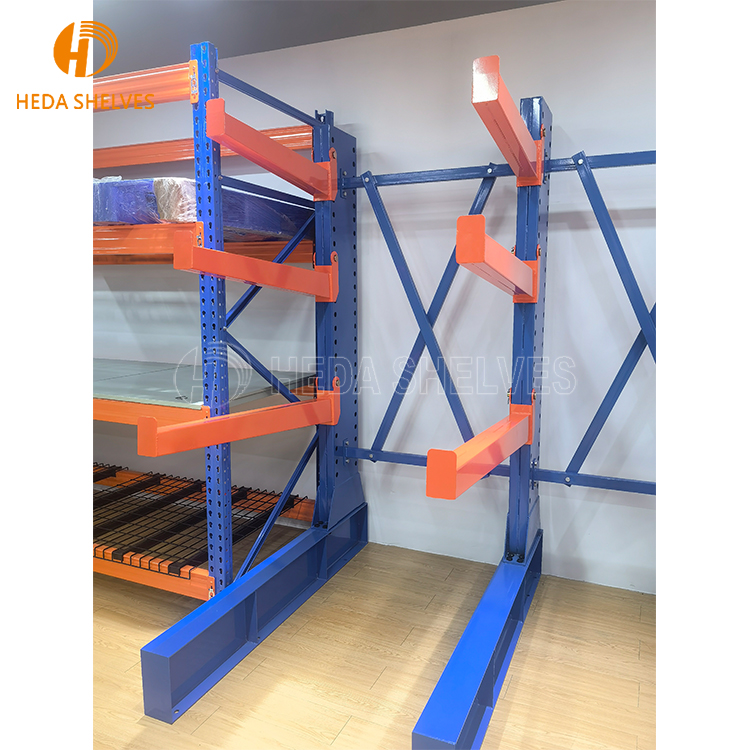 Single/Double Side Heavy Duty Cantilever Rack System Warehouse Storage Long Item Pipes Lumber Steel with Adjustable Arm Rack