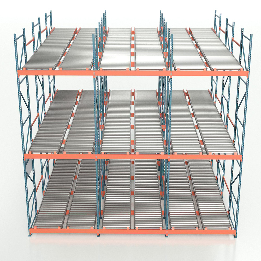 Customized Gravity Flow Storage Shelf Heavy Duty Assemble Stacking Pallet Warehouse Rack