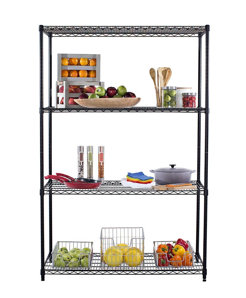 NSF & ISO Certified Chrome Plated Six Layers Mobile Garage Metal Wire Shelving Shelf