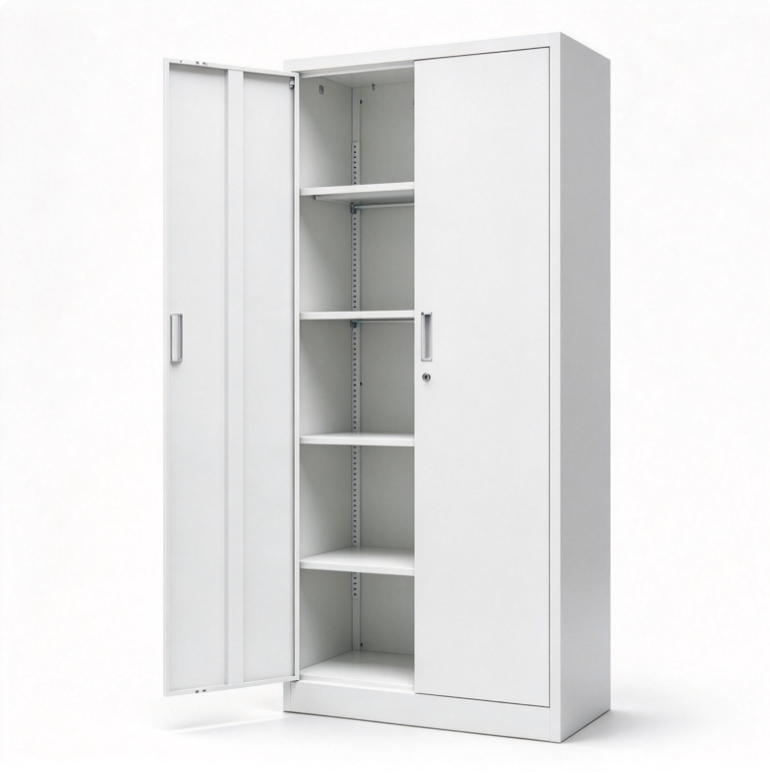 Commercial Heavy Duty Locking Metal Storage Cabinet with Adjustable Shelves and Double Doors for Office Garage Retail Warehouse